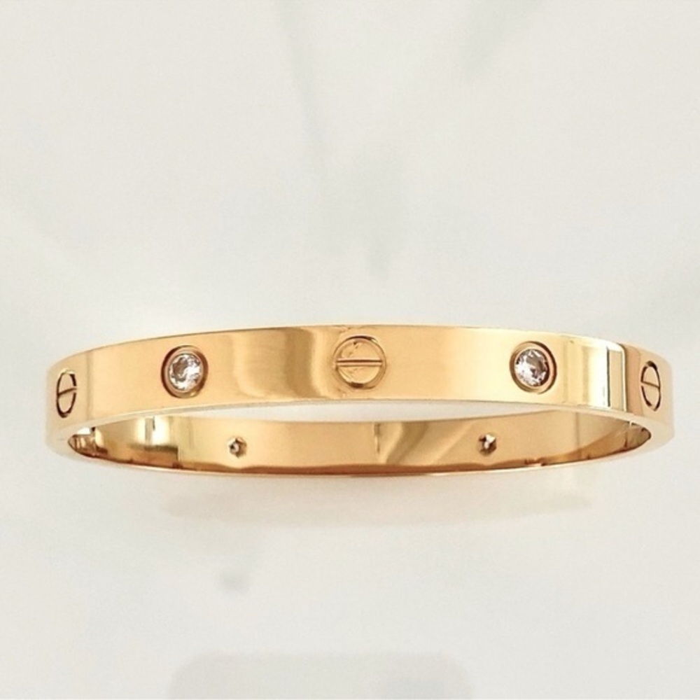 Generic Screw Bangle Bracelet with Stones and Screw Driver Gold